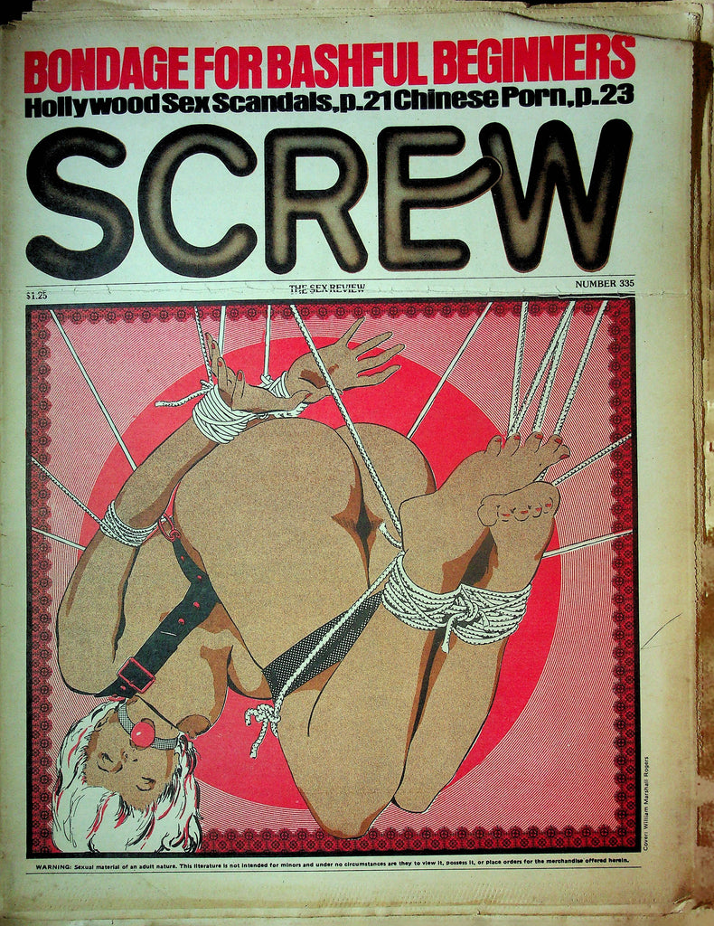 Screw Men's Newspaper BDSM & Bondage For Beginners No.335 August 4 1975 061224OSRP