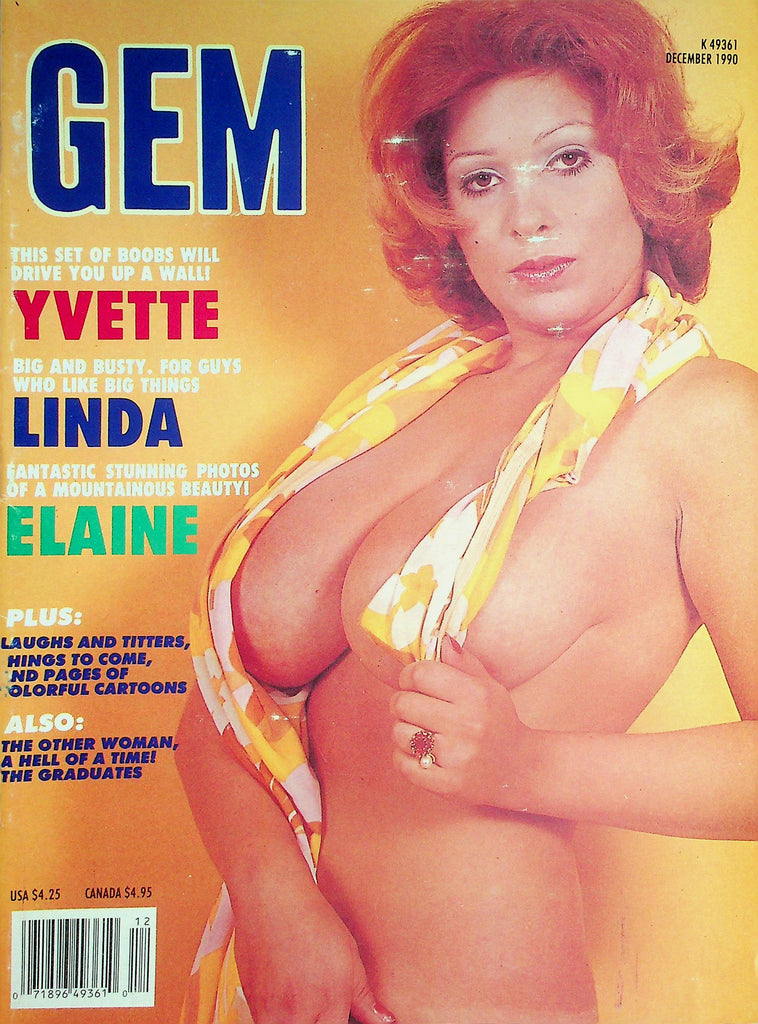 Gem Busty Magazine  Covergirl Yvette / Mary Waters  December 1990   091826lmp-GSC