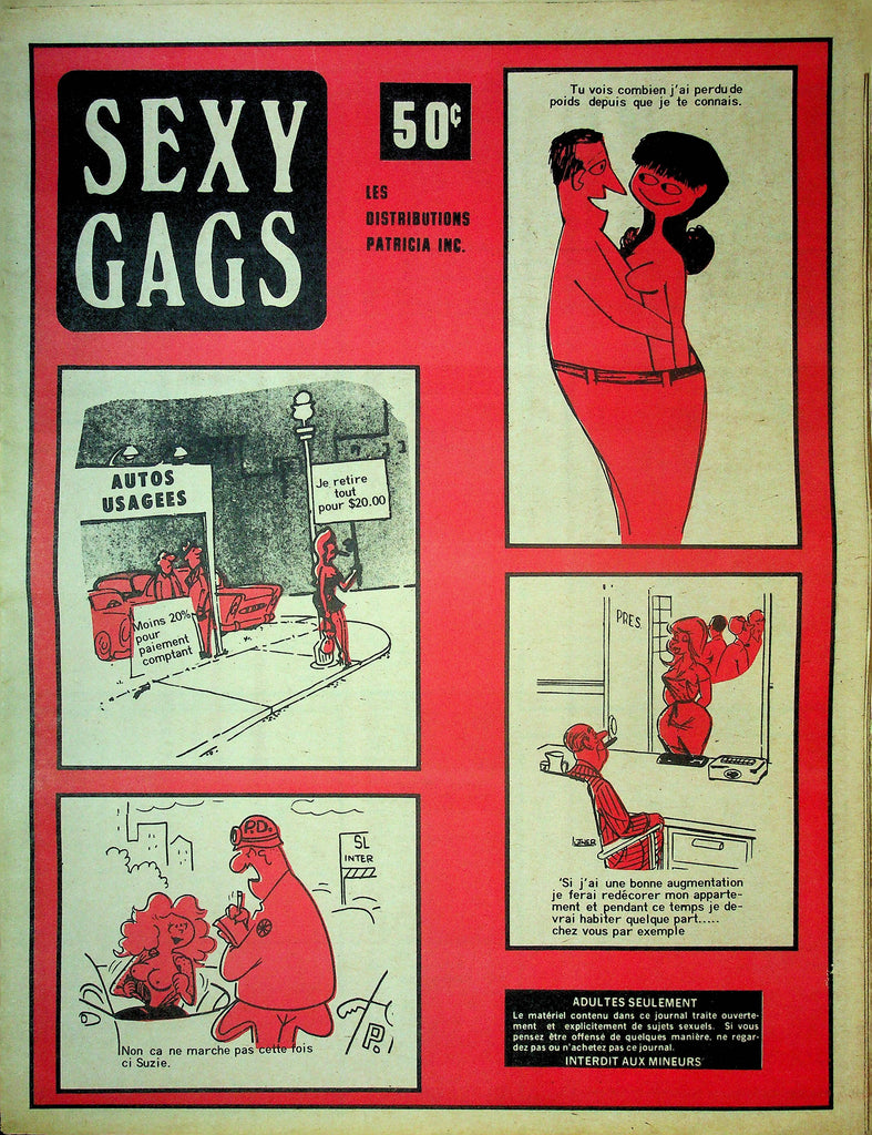 Sexy Gags French Men's Newspaper Auto Usagees (Orange/Red Cover) 061324OSRP