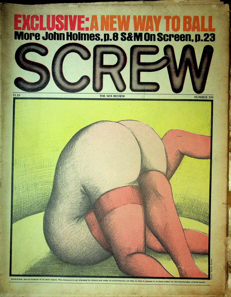 Screw Men's Newspaper John Holmes S&M On Screen No.330 June 30 1975 061324OSRP