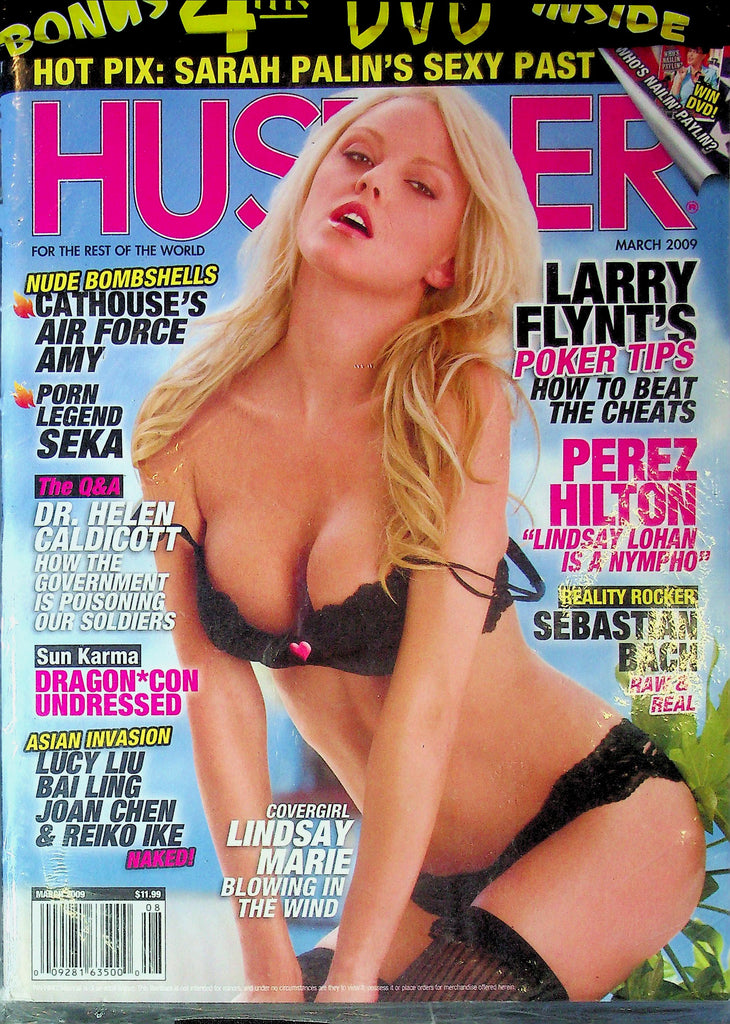 Hustler Magazine Ft. Lindsay Marie & Perez Hilton March 2009 Sealed W/DVD 053125RP