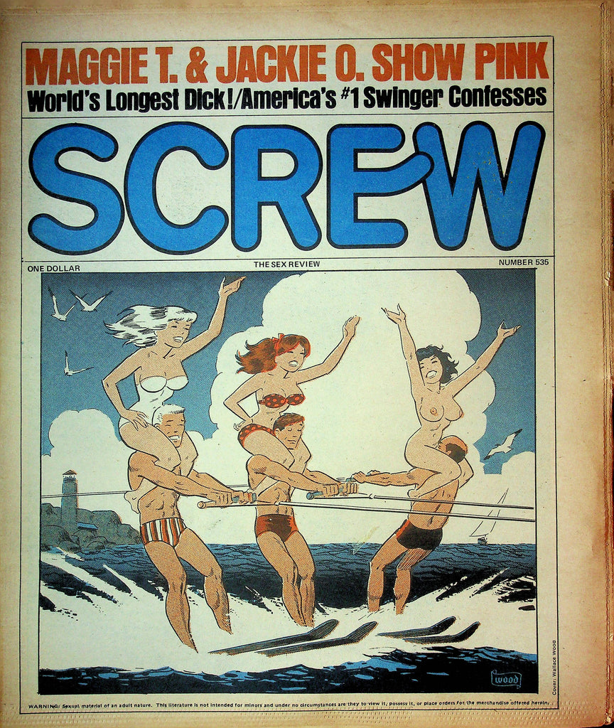 Screw Men's Newspaper Maggie T. & Jackie O. Show Pink No.535 June 4 1979 061224OSRP