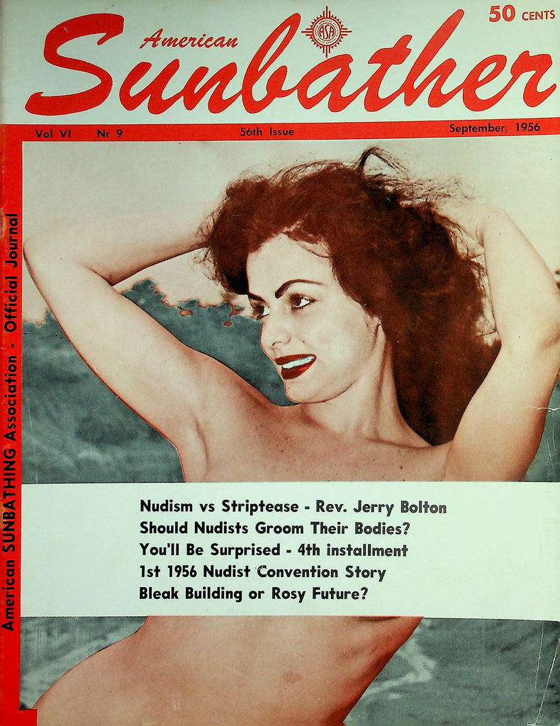 American Sunbather Nudism Magazine  Nudism vs Striptease - Rev. Jerry Bolton  September 1956    040626lmp