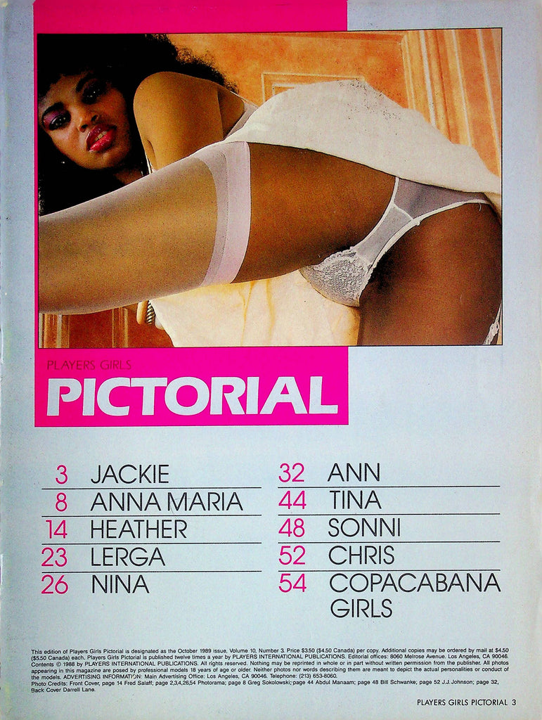 Players Girls Pictorial Magazine Jackie & Anna Maria 1988 good reading copy 030924RP