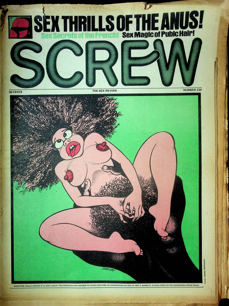 Screw Men's Newspaper Sex Secrets Of The Anus & The French No.230 October 8 1973 061324OSRP
