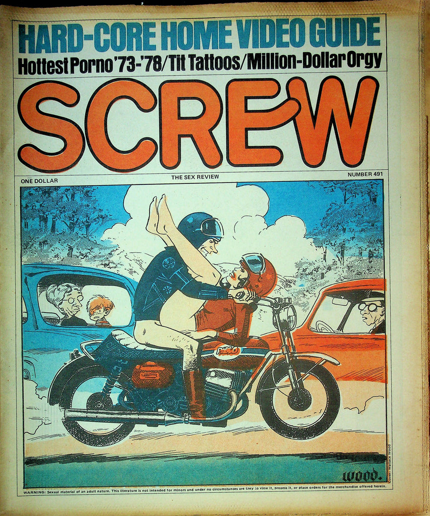 Screw Men's Newspaper Hardcore Home Video Guide & Million Dollar Orgy No.491 July 31 1978 061224OSRP