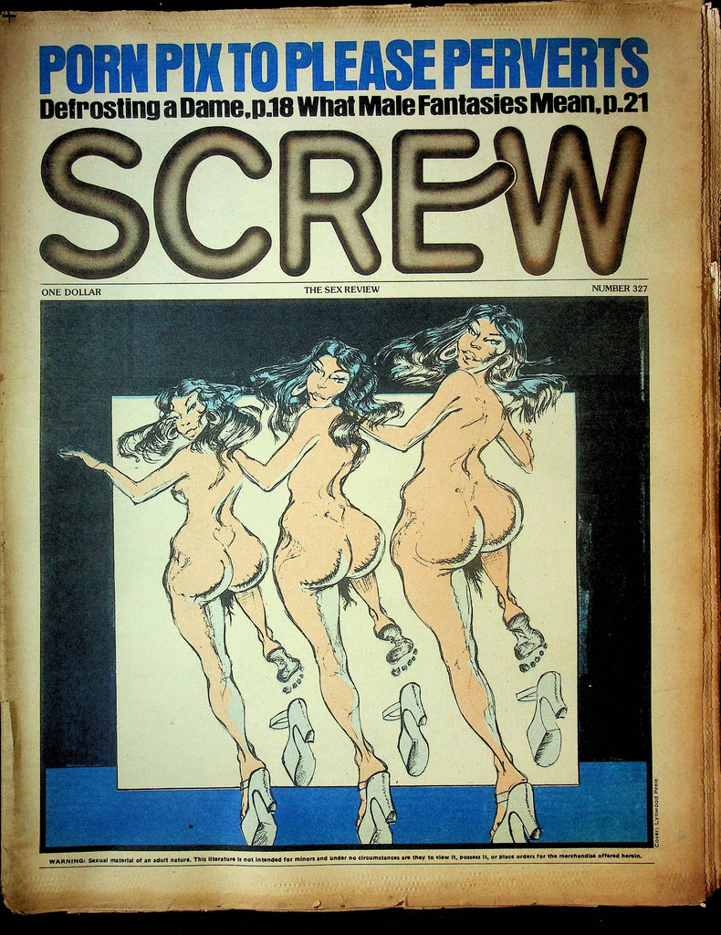 Screw Men's Newspaper What Male Fantasies Mean No.327 June 9 1975 061324OSRP