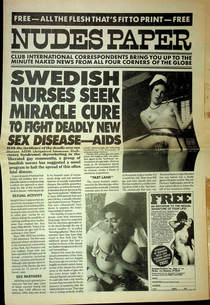 Nudes Paper Magazine Swedish Nurses Seek Miracle Cure 100225RP-
