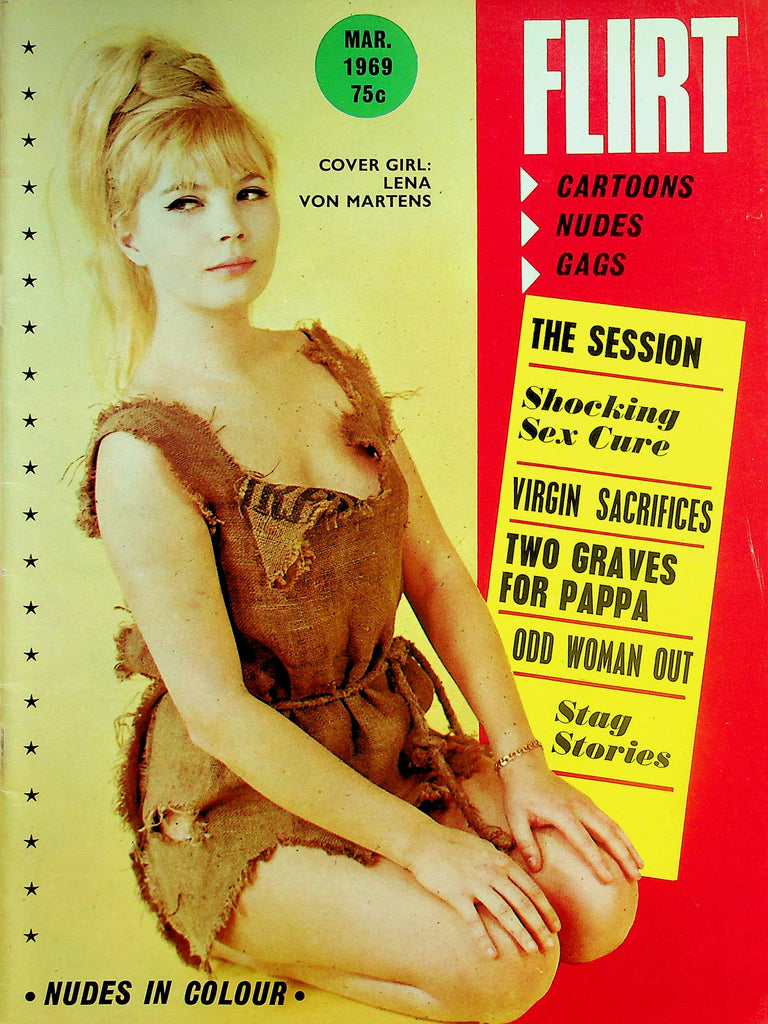 Flirt Magazine  Cover Girl Lena Von Martens / Cartoons, Nudes , Gags  March 1969   032626lmp