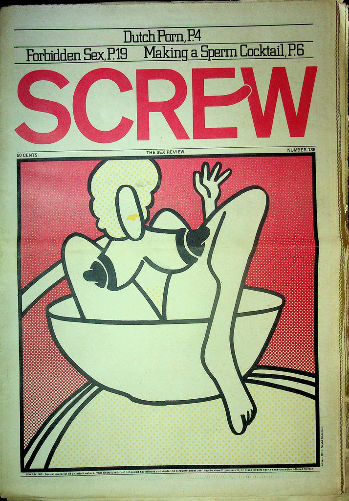 Screw Men's Newspaper Making A Sperm Cocktail No.186 September 25 1972 061124OSRP