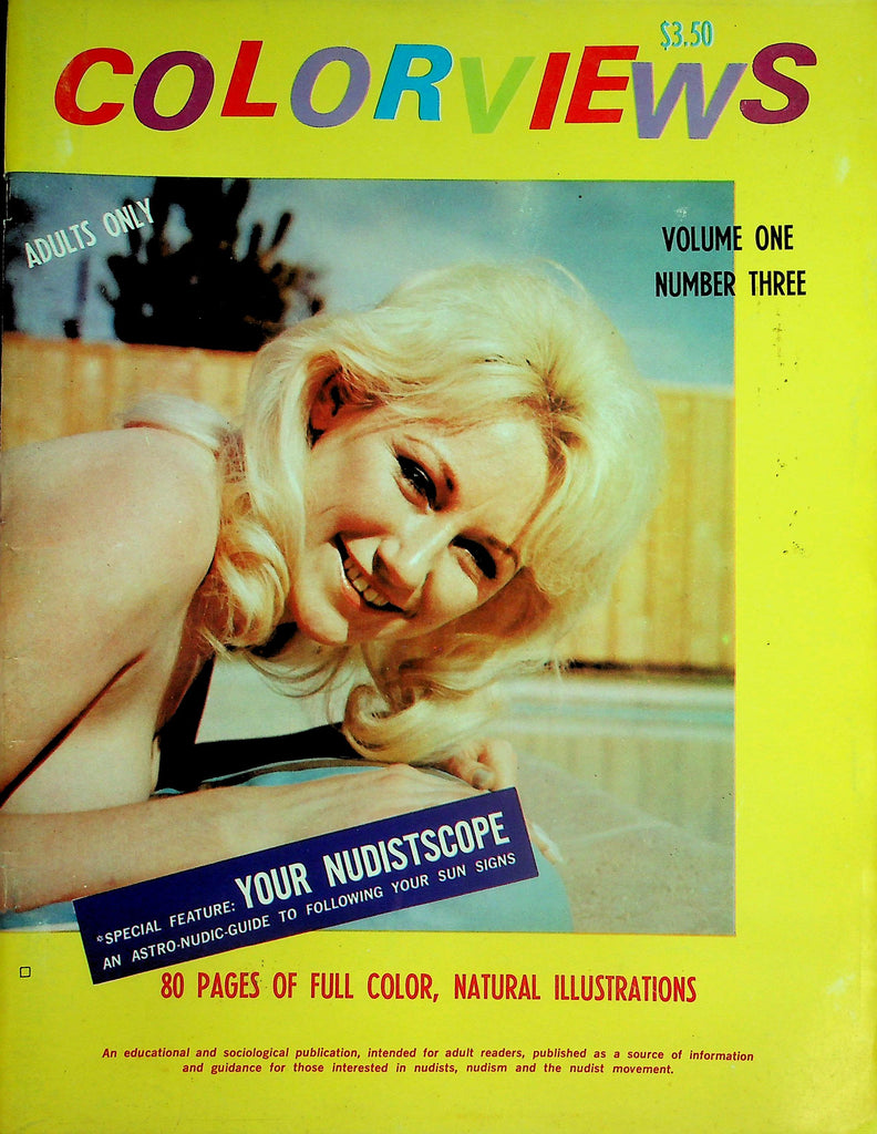 Color Views Nudist Magazine  w/Special Feature: Your Nudistscope  vol.1 #3  1960's  070326lmp-GSC