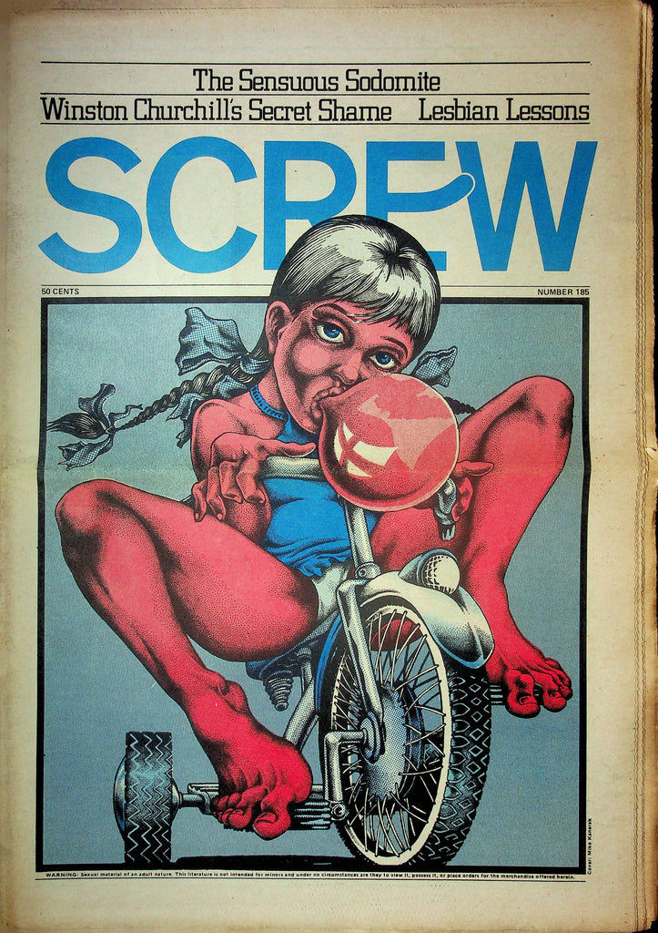 Screw Men's Newspaper Winston Churchhill's Secret Shame No.185 September 18 1972 061124OSRP