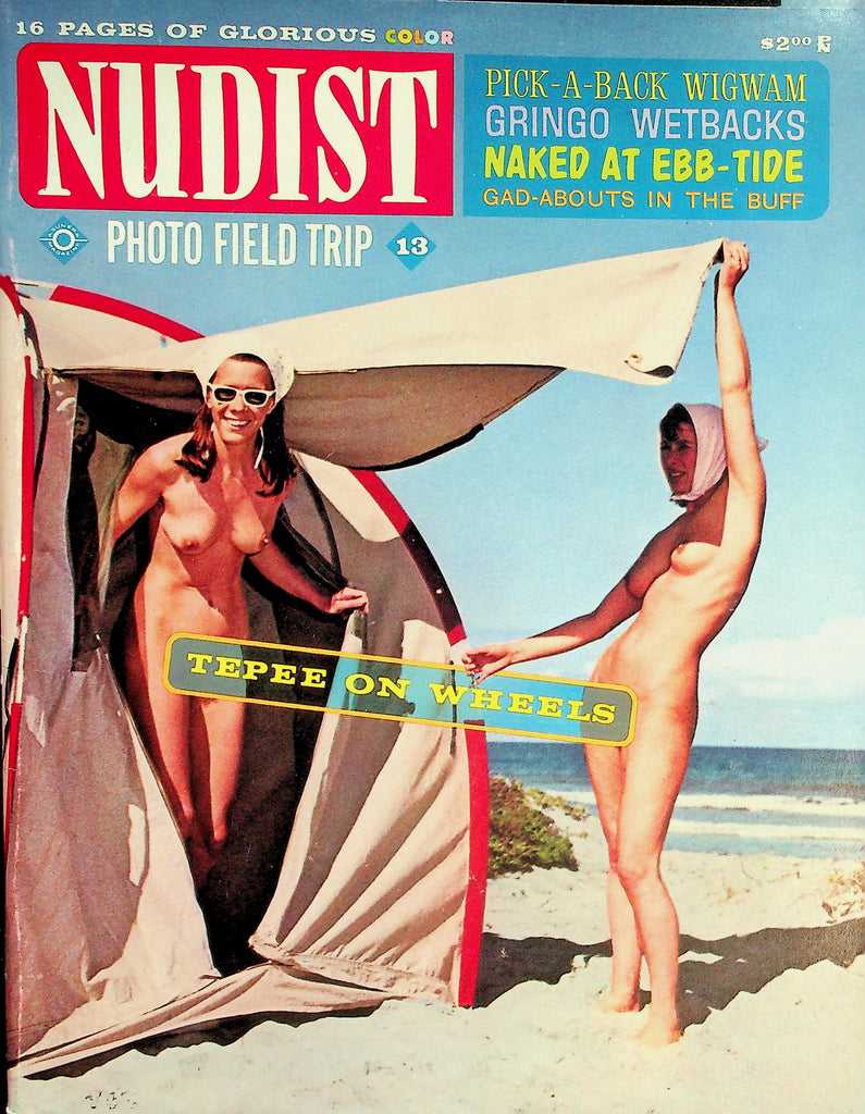 Nudist Photo Field Trip Magazine  Tepee On Wheels / Naked At Ebb-Tide  #13 1965  081826lmp-GSC
