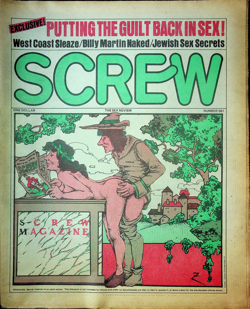 Screw Men's Newspaper Billy Martin Naked No.561 December 3 1979 061324OSRP