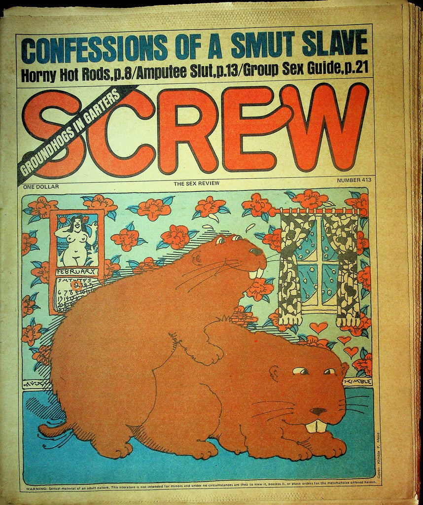 Screw Men's Newspaper Confessions Of A Slut No.413 January 31 1977 061224OSRP