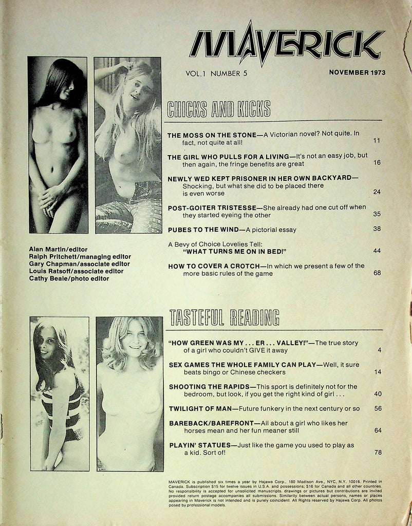 Maverick Magazine Newlywed Kept Prisoner In Her Own Backyard November 1973 020224RP