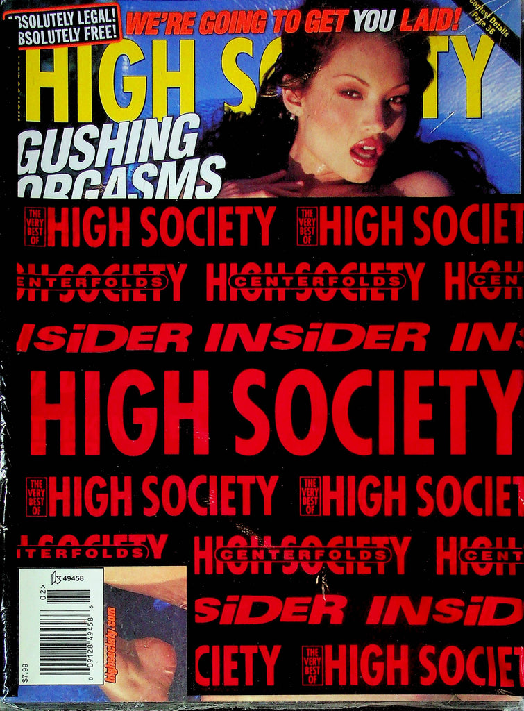 High Society Magazine Gushing Orgasms February 2001 SEALED 122923RP