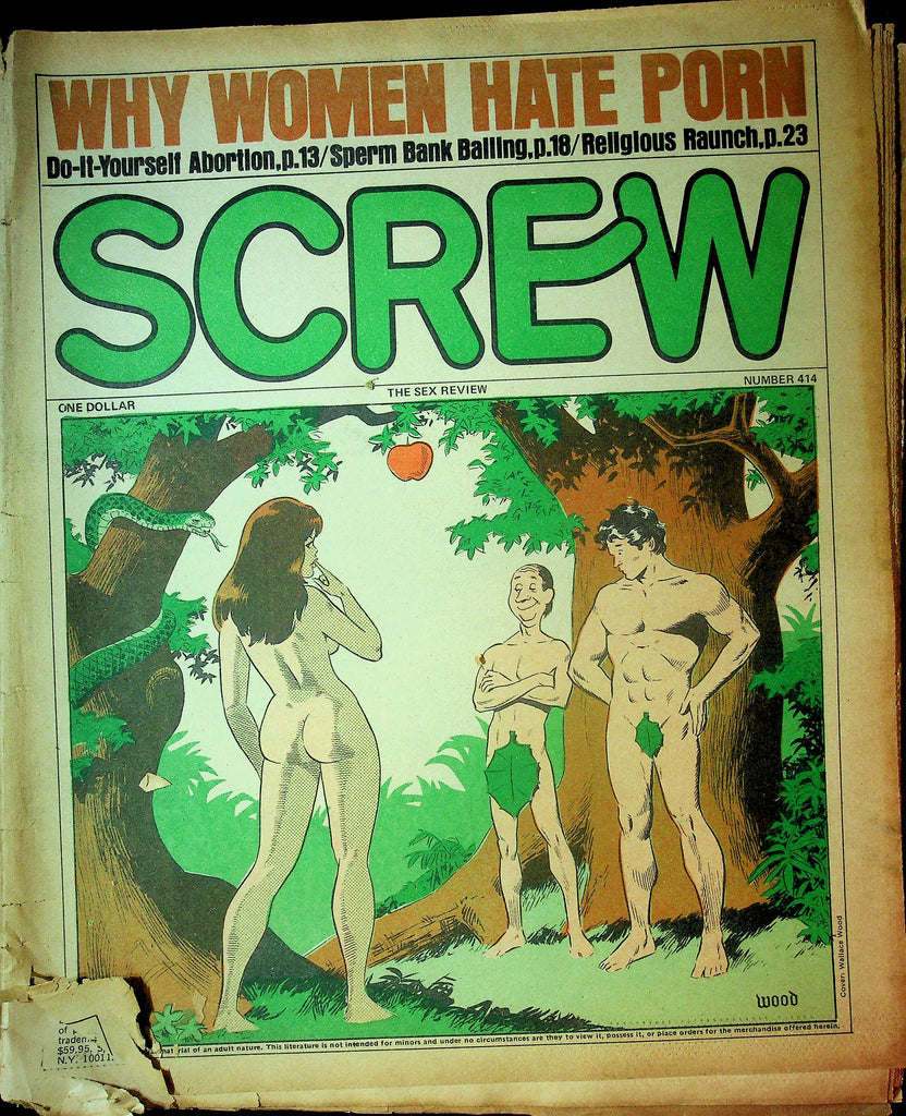 Screw Men's Newspaper Sperm Bank Balling No.414 February 7 1977 061224OSRP