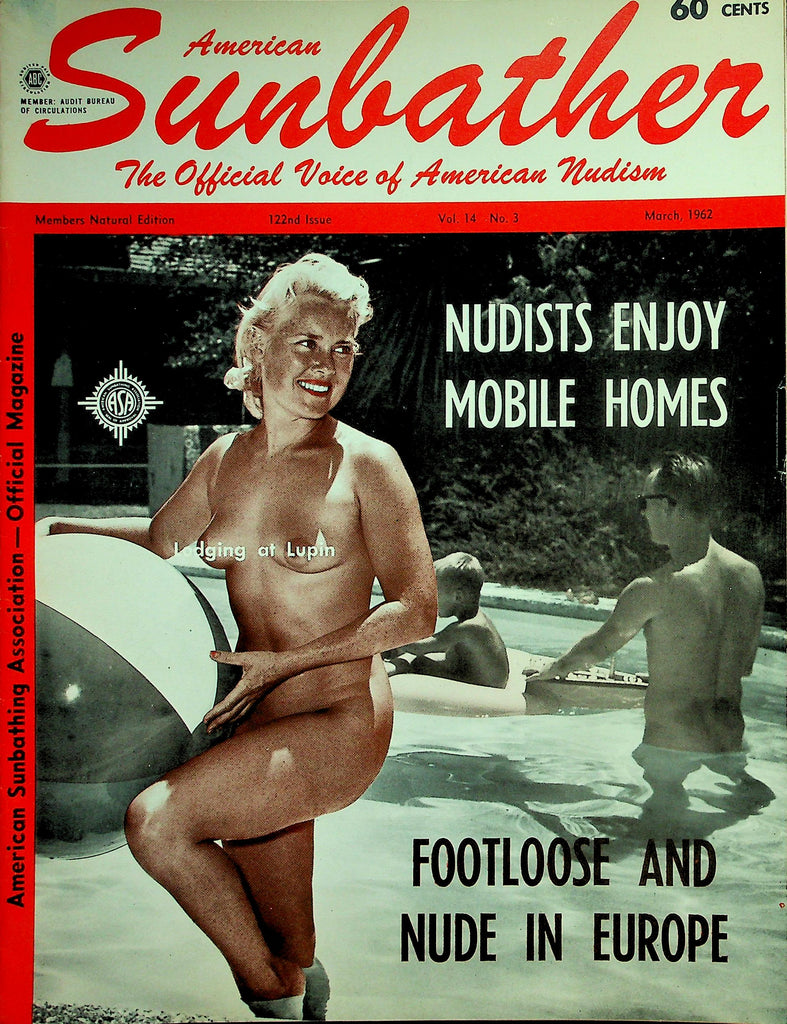 American Sunbather Official Voice Of Nudism Magazine  Footloose And Nude In Europe  March 1962    040626lmp