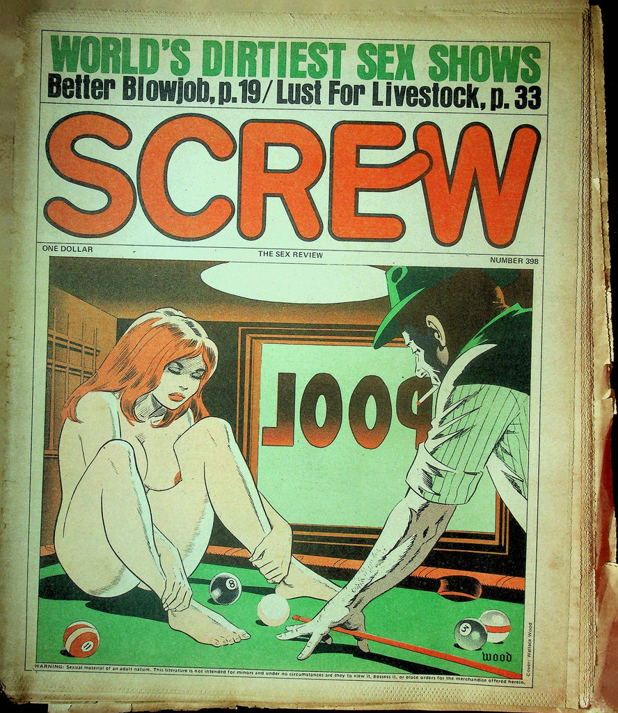 Screw Men's Newspaper A Better Blowjob No.398 October 18 1976 061224OSRP