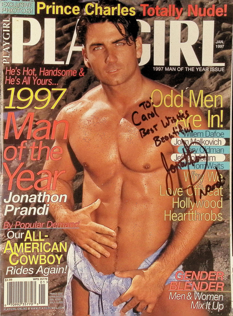 Jonathan Prandi Autographed on Cover Playgirl January 1997 Magazine and Autographed 8x10 w/COA 123025AMP