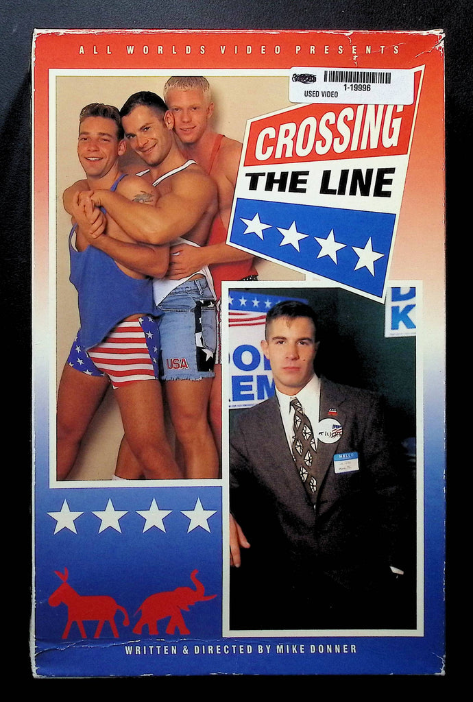 Crossing The Line All Worlds Video Gay VHS 1996 Doug Jeffries Sam Crockett 121024DMVHS3