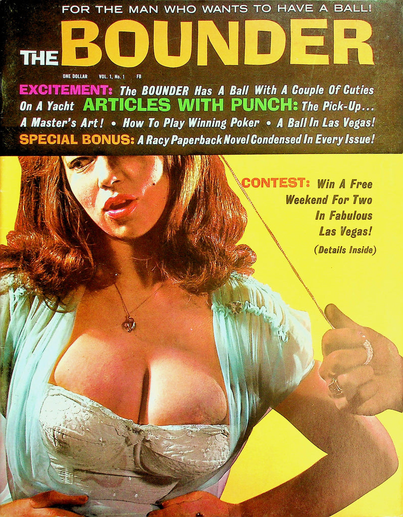 The Bounder Magazine  Centerfold Girl Buxom Bouncy Bunny Bacon / A Ball In Vegas!  vol.1 #1  1962    052026lmp-GSC