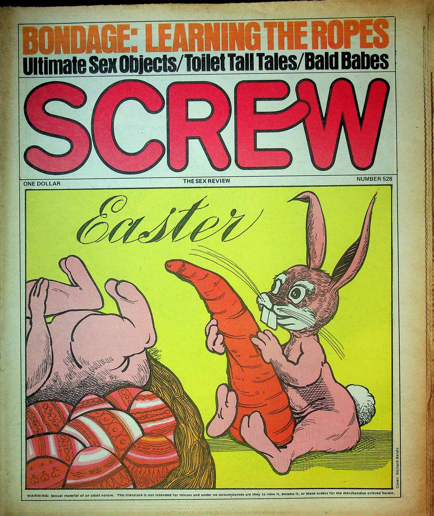 Screw Men's Newspaper Bdsm & Bondage Easter Issue No.528 April 16 1979 061224OSRP