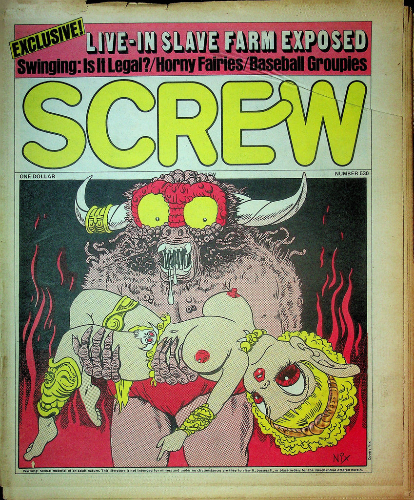 Screw Men's Newspaper Swinging & Baseball Groupies No.530 April 30 1979 061224OSRP