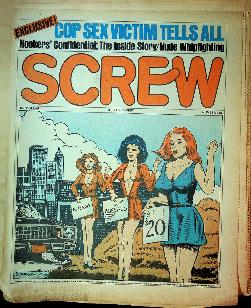 Screw Men's Newspaper Nude Whipfighting No.538 June 25 1979 061224OSRP