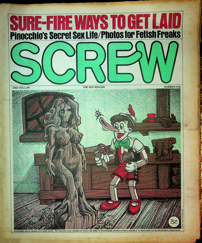 Screw Men's Newspaper Pinocchio's Secret Sex Life No.516 January 22 1979 061224OSRP