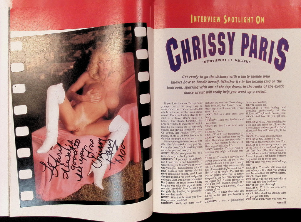 Chrissy Paris AUTOGRAPHED Inside Gent May 1993 Magazine w/COA 010826AMP