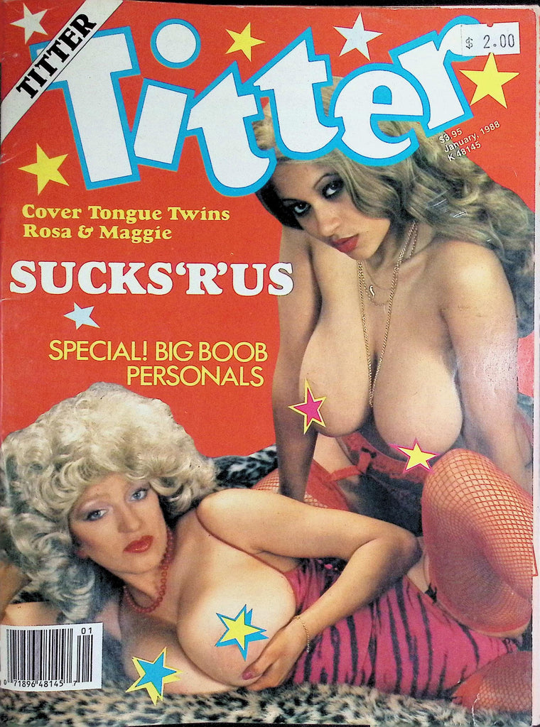 Titter Magazine January 1988 Cover Tongue Twins Rosa & Maggie 091926LLP2