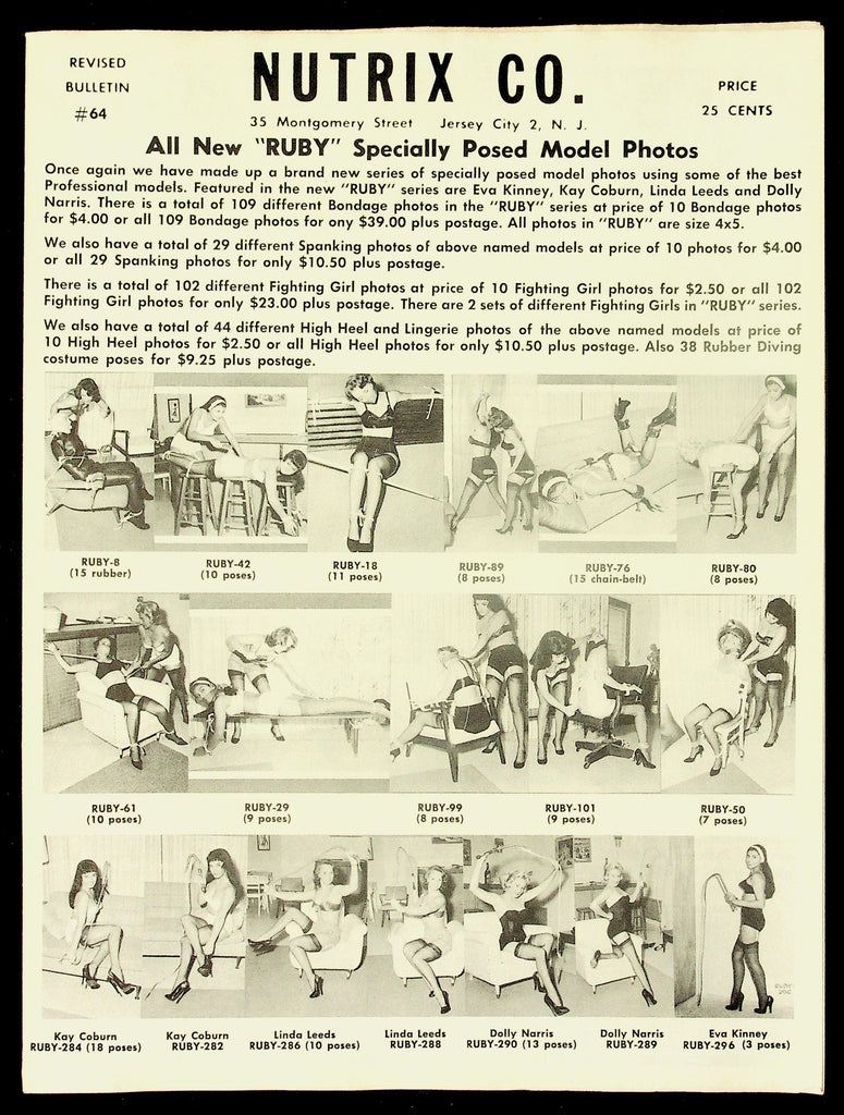 Nutrix Co. Bondage Catalog Flyer No. 64 1960s Adult Promotional Magazine 082826hrp-67