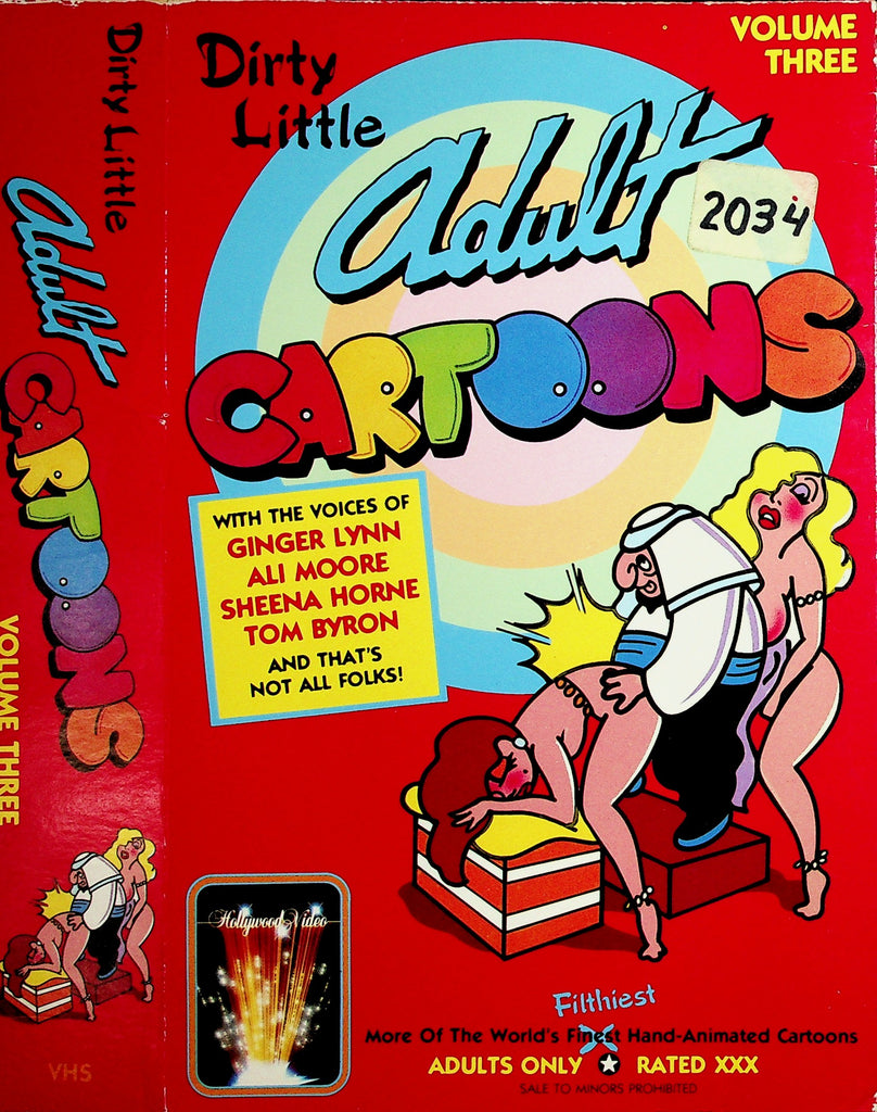 Dirty Little Adult Cartoons Volume Three Ginger Lynn Ali Moore Sheena Horne Adult VHS Hollywood Video 052126NAVHS-16