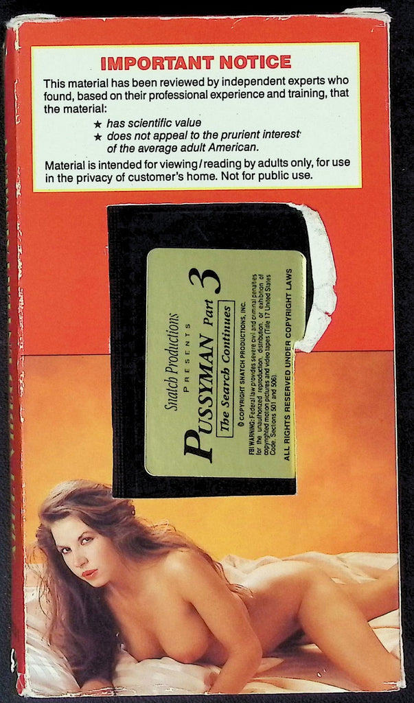 Pussyman #3 Adult VHS Snatch Productions 052726AKVHS2