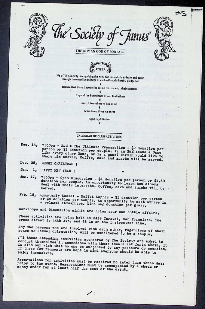 Society of Janus #5 BDSM Digest December 1974 010826AKP