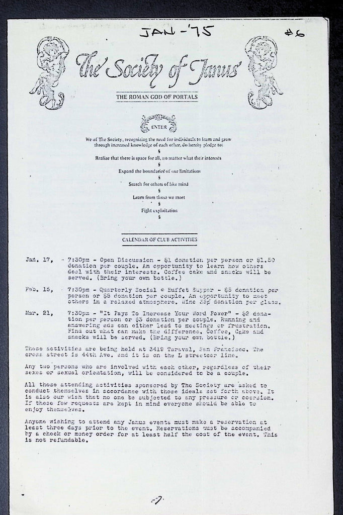 Society of Janus BDSM Digest January 1975 010826AKP