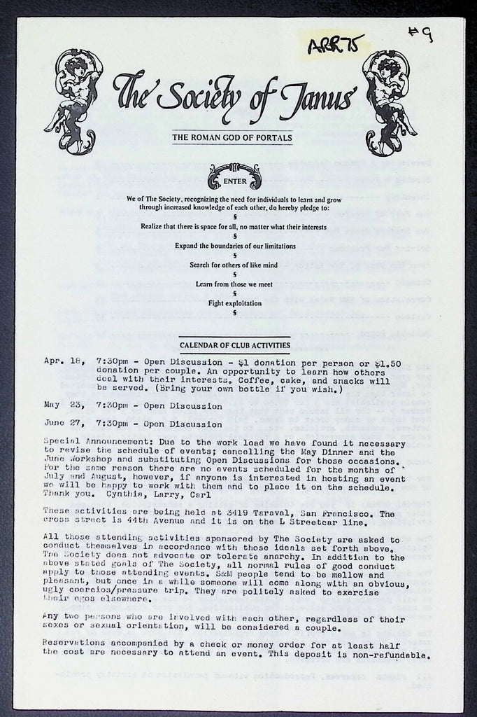 Growing Pains BDSM Digest April 1975 Society of Janus 010826AKP
