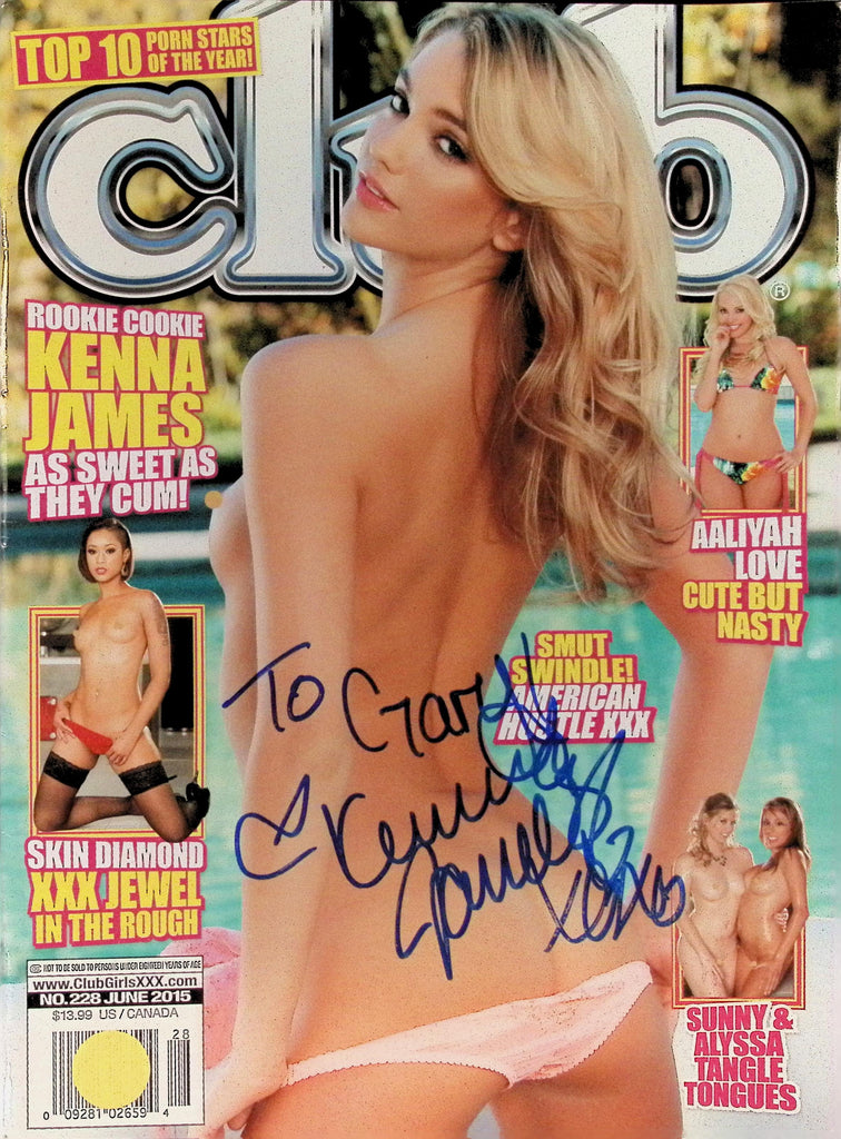 Kenna James AUTOGRAPHED on Cover and Centerfold of Club #228 June 2015 Magazine w/COA 011226AMP