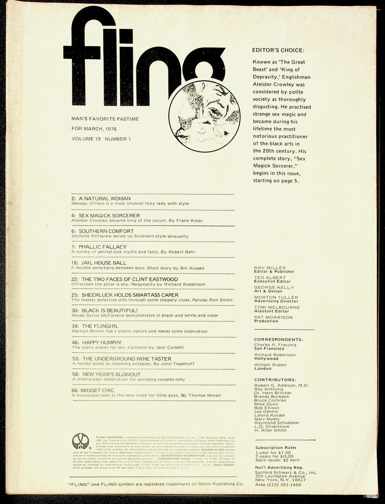 Fling Adult Magazine Vol. 19, No. 1 March 1976 A Natural Woman 103026HRP-83