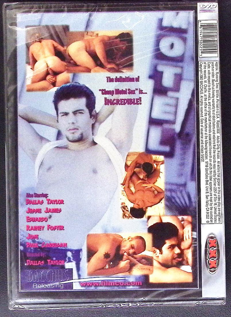 Dallas Taylor's Cheap Motel Sex Starring Dave, Jessie James, Eduardo, Rainey Foster, Gay DVD Bacchus Releasing 080725ADVD