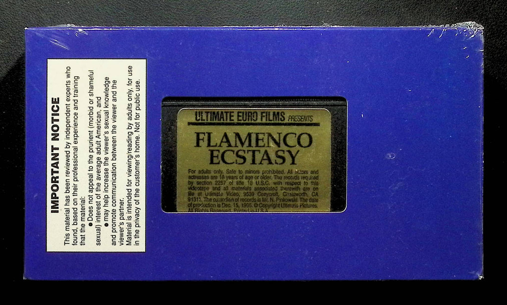 Flamenco Ecstasy Ultimate Euro Films VHS 1995 121724DMT2