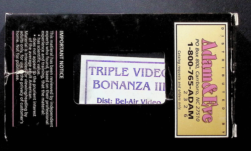 Triple Video Bonanza 3 Bel-Air Video VHS 121824DMVHS