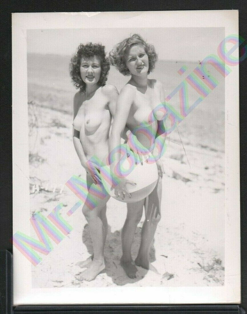 Vintage B&W Risque Pinup 4" x 5" Sexy Brunette and Blonde Cheesecake AU5