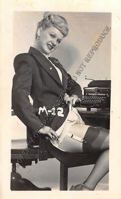 Adult Vintage B&W Photo 2.5x4 Beautiful Blonde Undressing Strip Tease 130HV