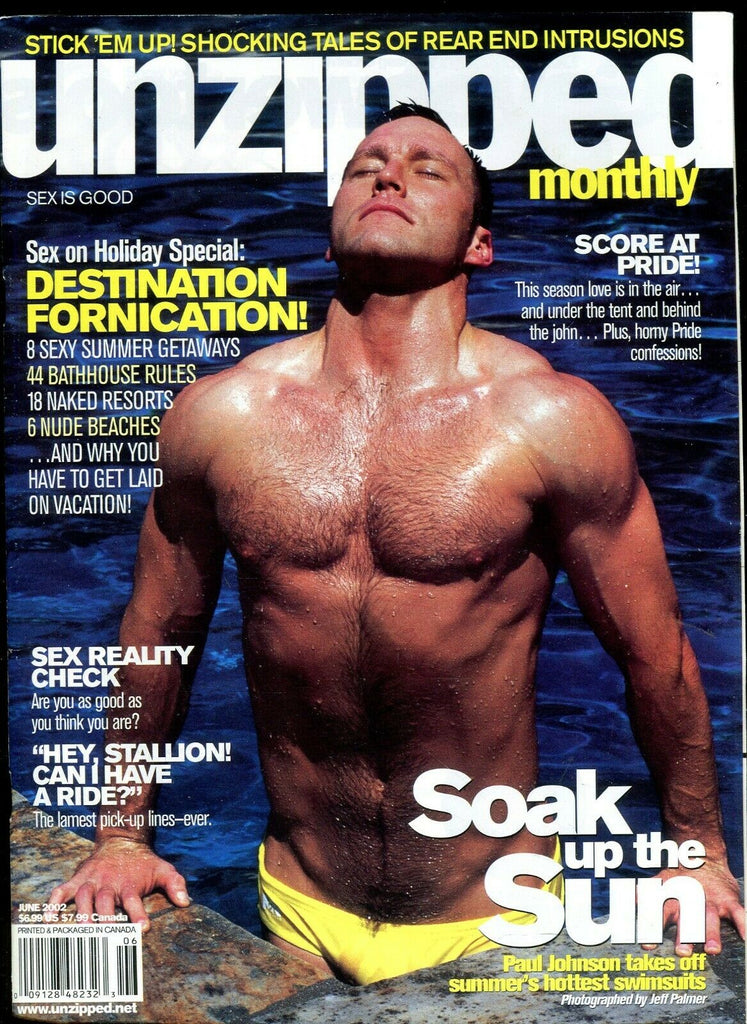 Unzipped Gay Magazine Soak Up The Sun! Paul Johnson June 2002 091919lm-ep