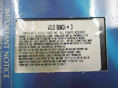 Wild Bunch #3 VIVID Video VG XXX Adult VHS 052715amp2