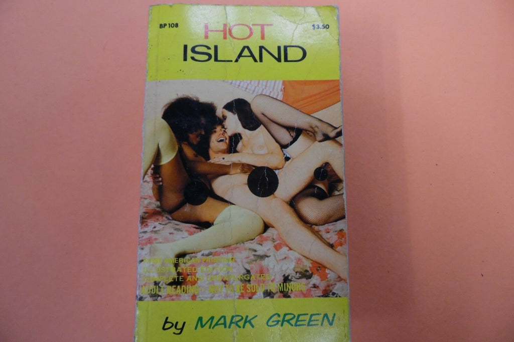 Hot Island Illustrated Adult Novel by Mark Green 1970 110216lm-ep