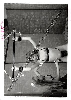 Adult Vintage B&W Photo 5x7 Bondage Beautiful Lesbian Bound & Tickled 123HO